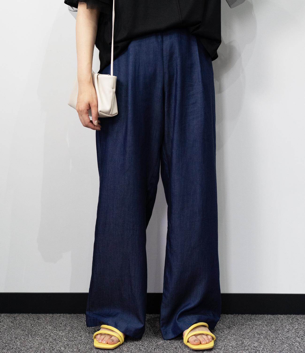 テンセルデニムストレートパンツ