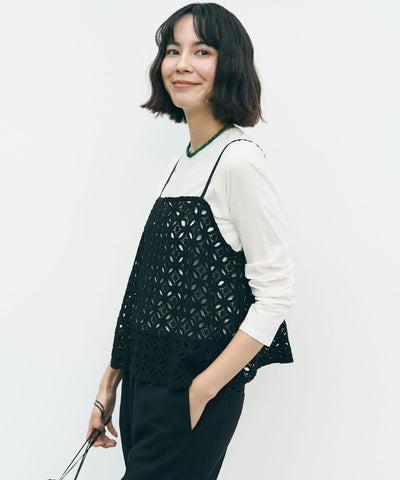 ラッセルレース キャミレイヤード Tシャツ