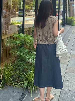 デニムステッチスカート