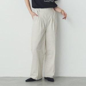 リネンミックスストレートパンツ