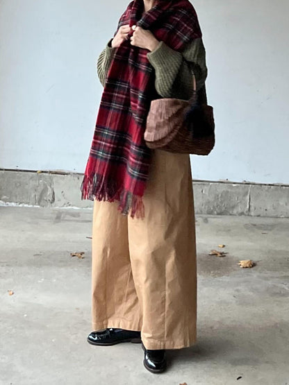 タックワイドチノパンツ