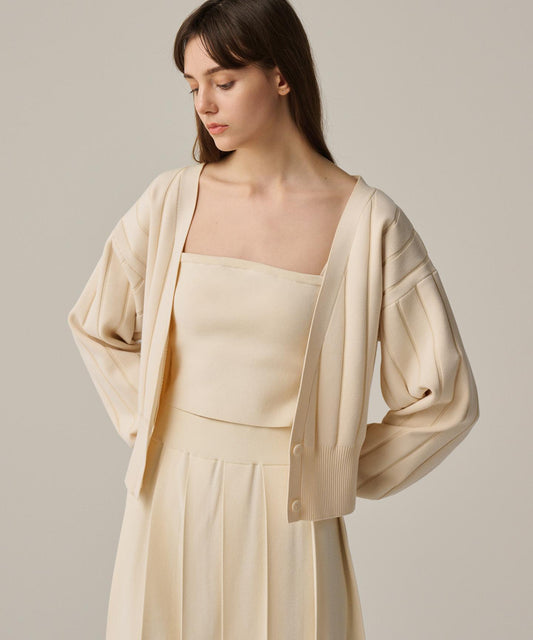 ドライタッチ ニット カップ付き バンドゥ（uncrave WHITE）