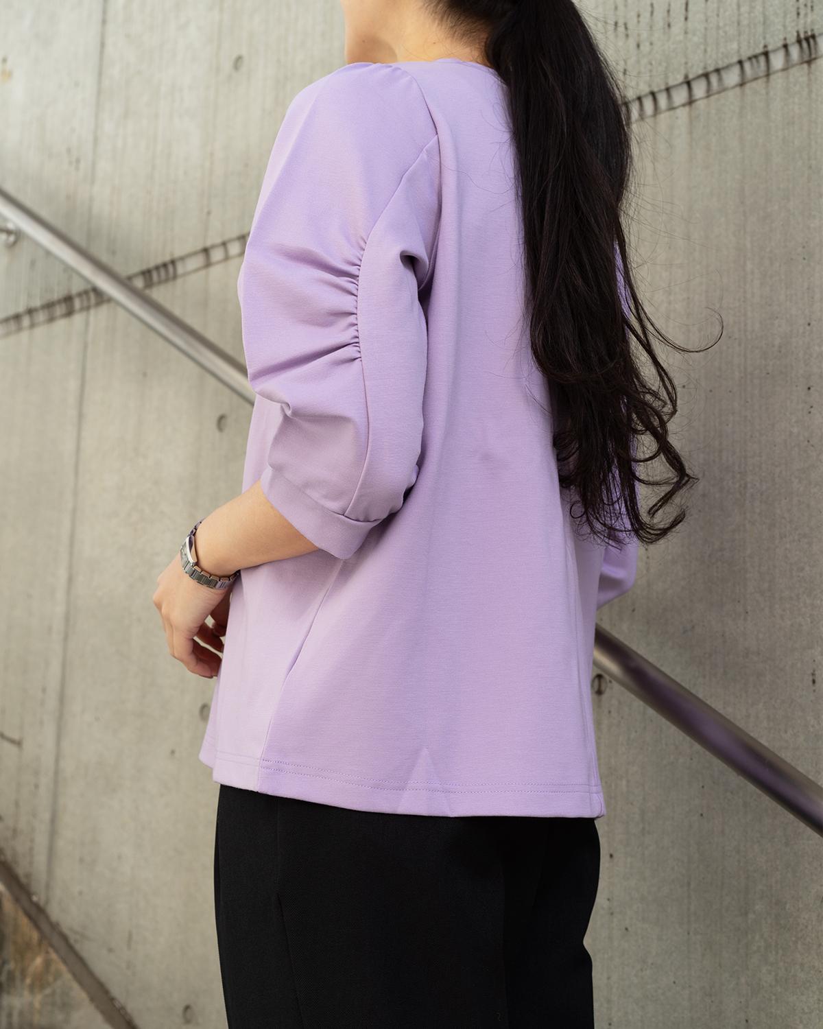 クルーネックボリュームスリーブカットソー