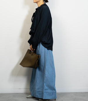 パウダーサテンボウタイブラウス