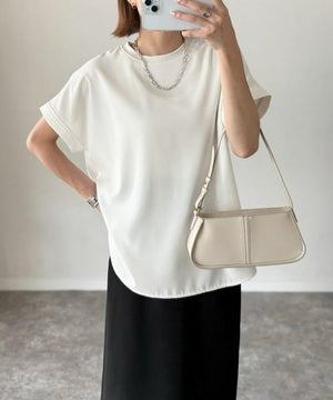 バックジップジョーゼットTブラウス