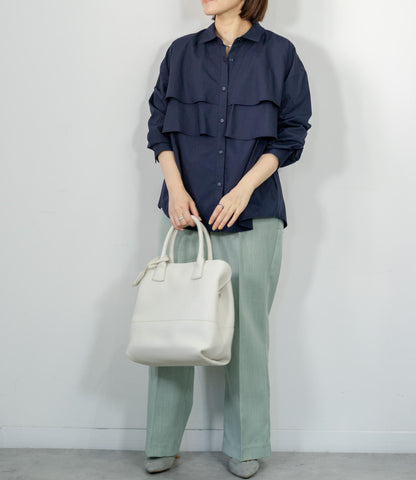 レイヤードライクダブルフリルシャツ