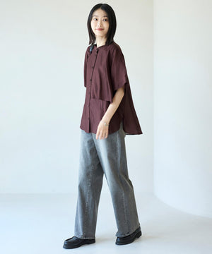 撥水ストレッチ ルーズワイドデニム