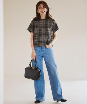 23区DENIM ストレッチ ワイドパンツ