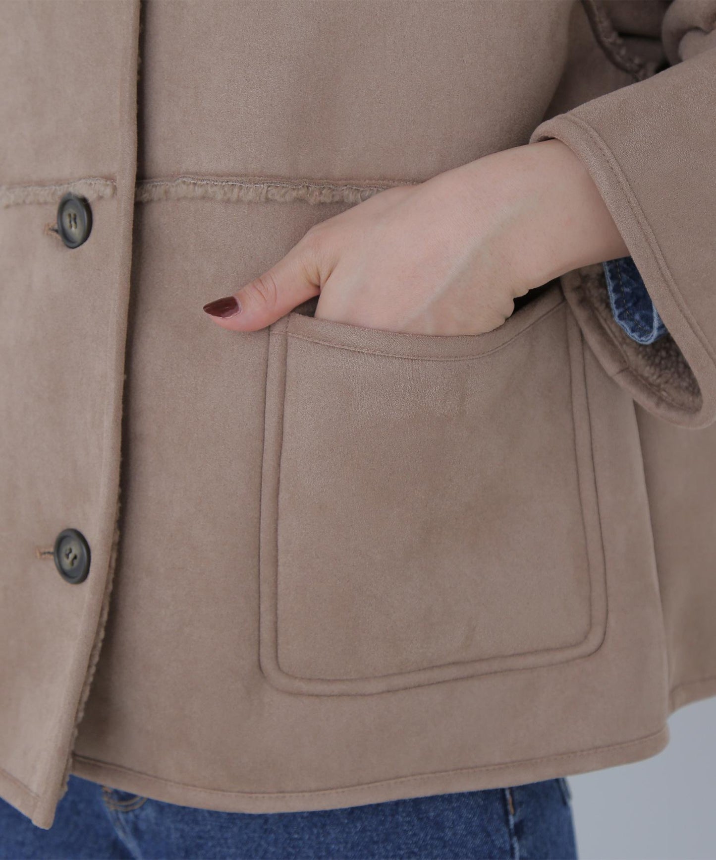 リバーシブルフェイクスウェードコート