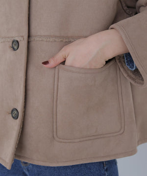 リバーシブルフェイクスウェードコート