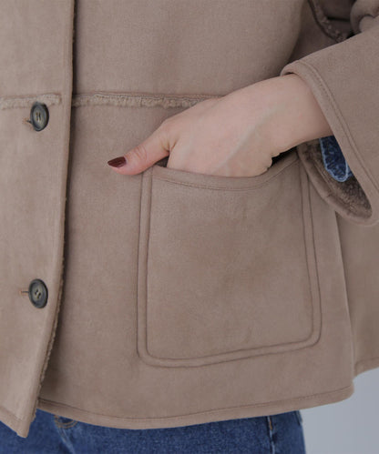 リバーシブルフェイクスウェードコート