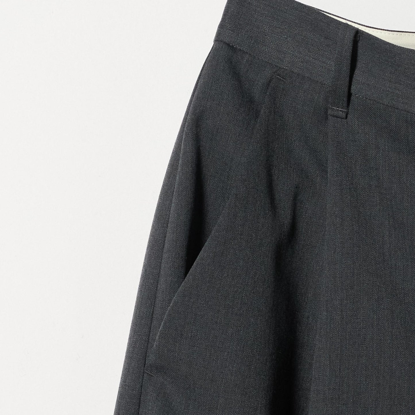 毛ポリエステル カーブパンツ ウォッシャブル