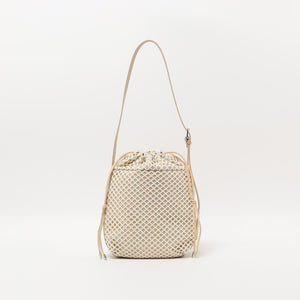 レザーライク×メッシュ コンビ ショルダーバッグ