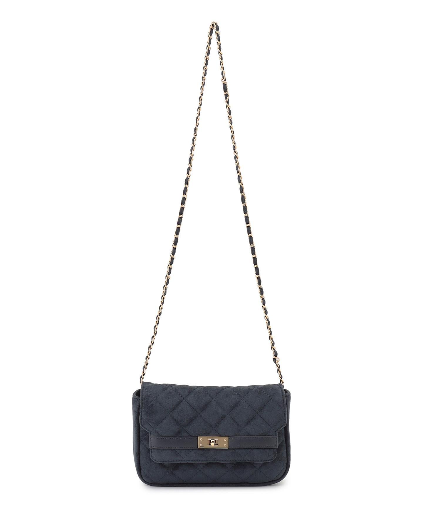 スエード キルティング ショルダーバッグ