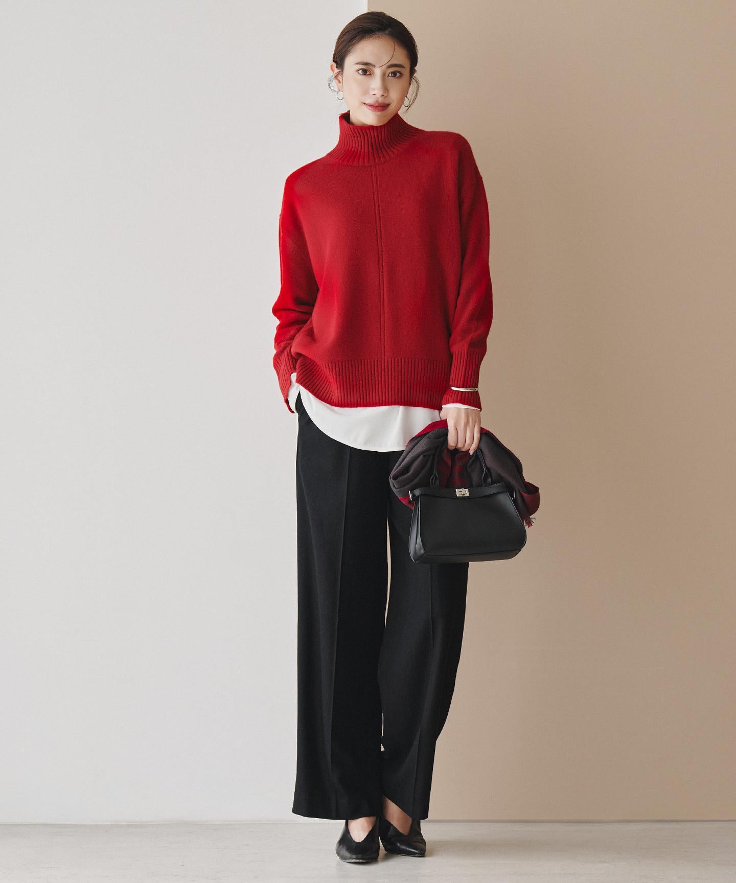 ウォッシャブルライトウール ストレートパンツ