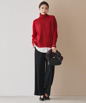 ウォッシャブルライトウール ストレートパンツ