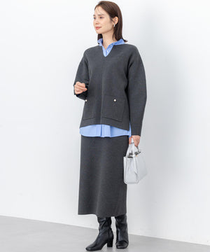 コットンタッチシャーティング刺繍入り ブラウス