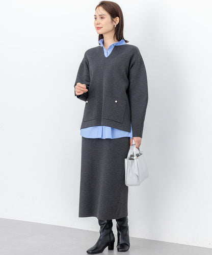 コットンタッチシャーティング刺繍入り ブラウス