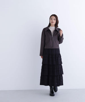 ステンカラーフェイクスエードブルゾン