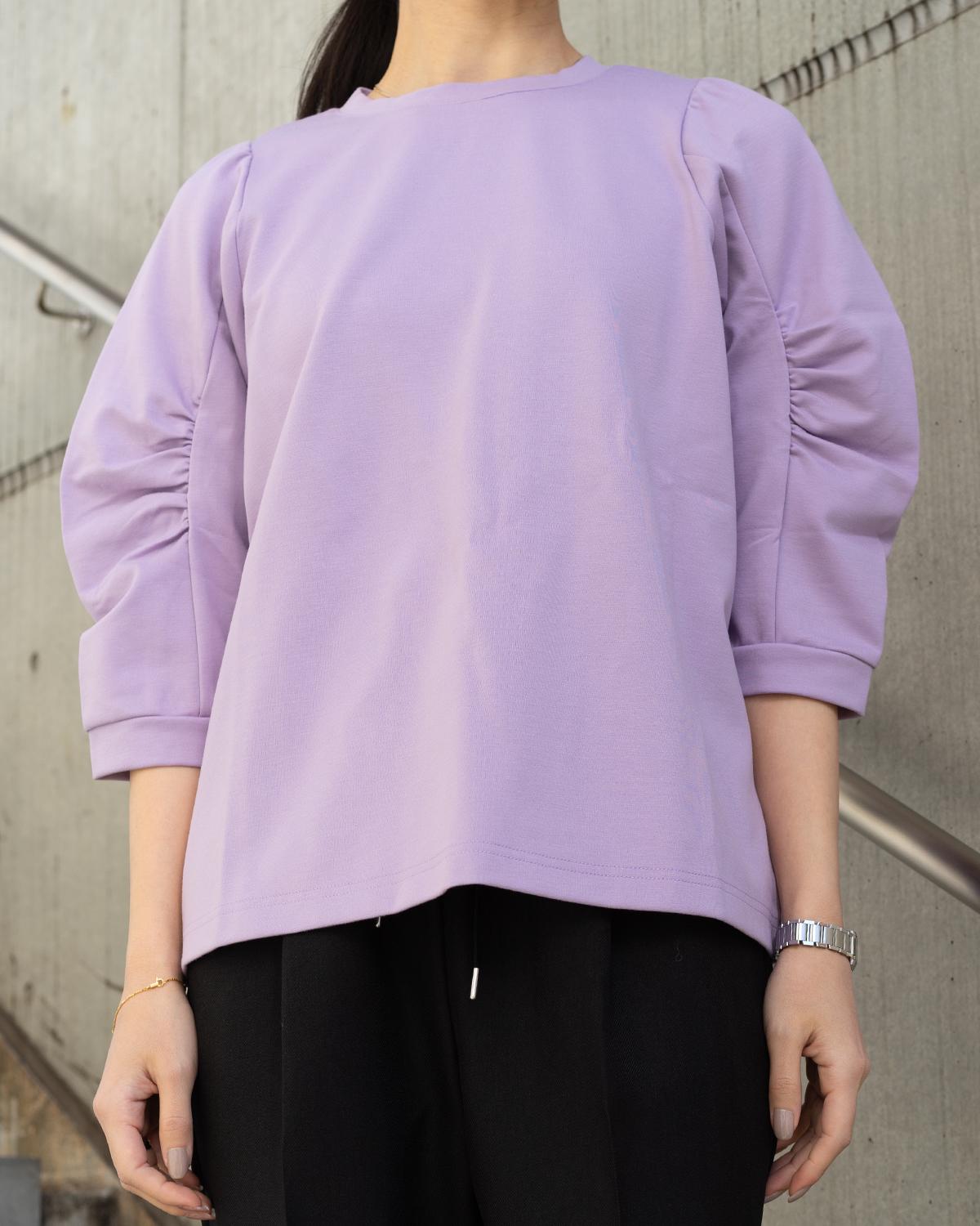 クルーネックボリュームスリーブカットソー