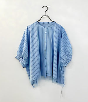 チュールレイヤードドレープブラウス