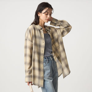 ［size SHORTあり］シアー チェック シャツ