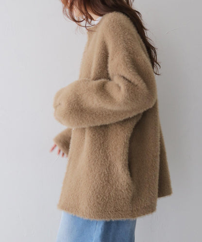 シャギーミドルカーディガン