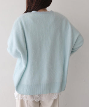 ウールカシミアVネックニット