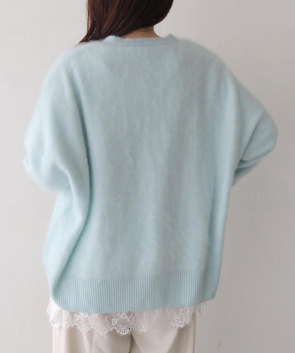 ウールカシミアVネックニット