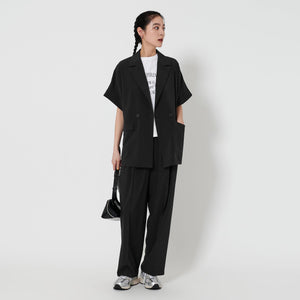 【WEB限定 Wardrobe DAILY MINIMAL】ハーフスリーブ ドルマンジャケット -ウォッシャブル-