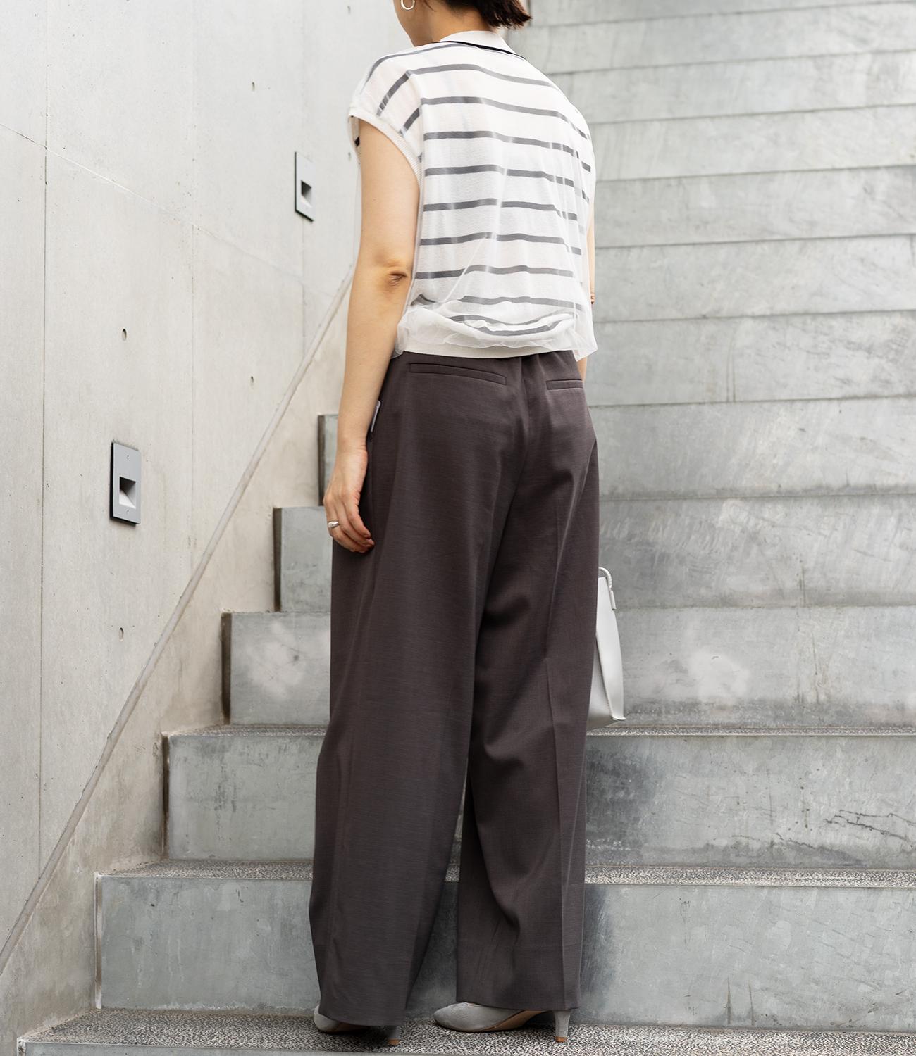 チュールレイヤードボーダーニット