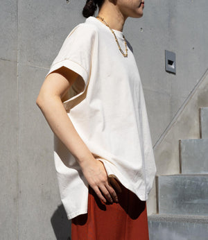 【接触冷感】フレンチスリーブチュニックカットソー