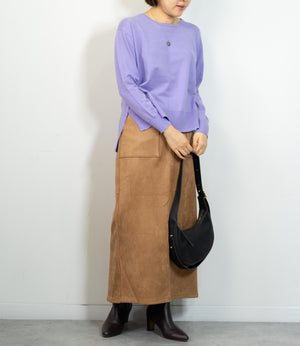 クルーネックサイドスリットニット