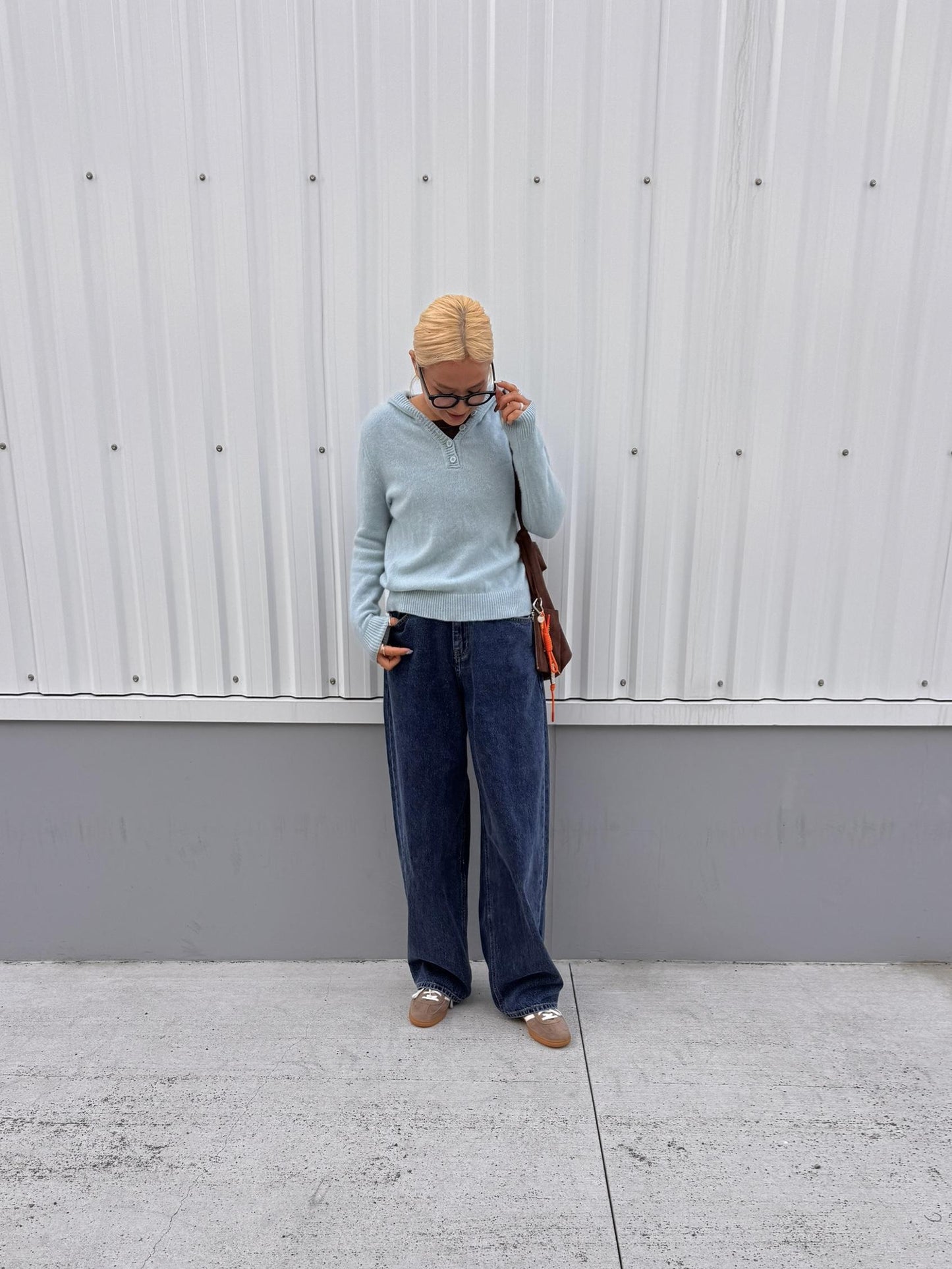 ウールフードニット