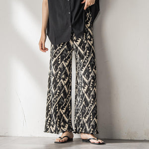 【WEB限定】オリエンタル柄クリスタルプリーツパンツ≪手洗い可能≫