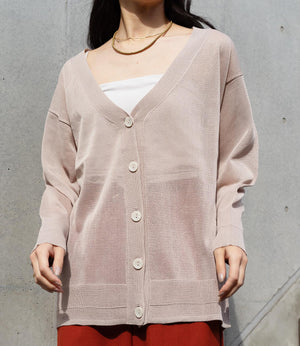 シアーVネックカーディガン