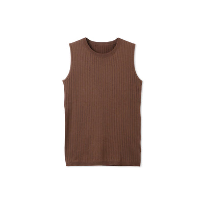 ブライトワイドリブスリーブレスニット≪手洗い可能≫