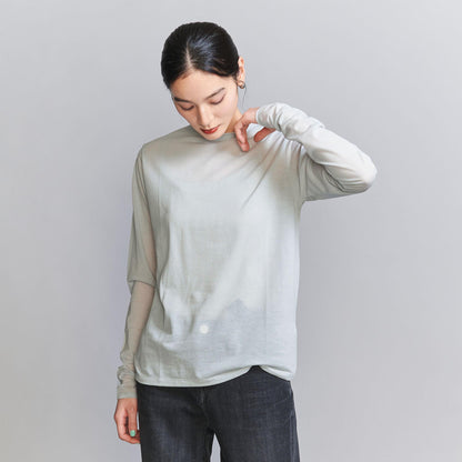 コットンナイロン天竺 シアー クルーネック Tシャツ
