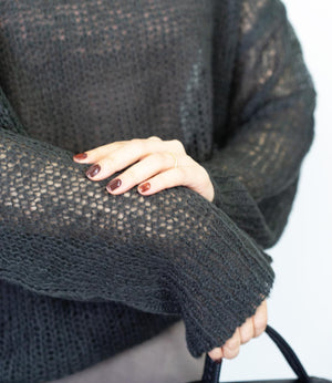 メッシュニットトップス