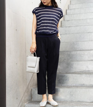 チュールレイヤードボーダーニット