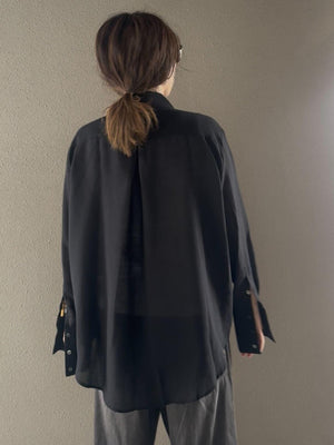 Sheer long cuffs shirt