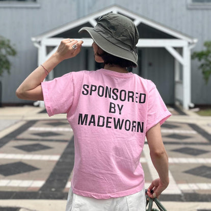 4美品 ワイズピンク バックロゴ アップリケ Tシャツ ヨウジヤマモト