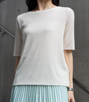 ダブルチュールハーフスリーブカットソー