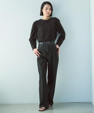 撥水 ワイドストレートデニム