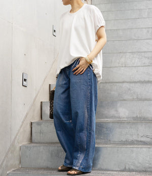 異素材切り替えドロストラグランカットソー