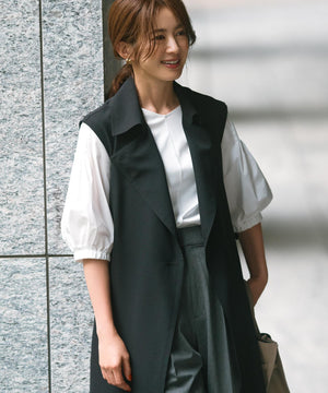 スムースデザイン パフスリーブ カットソー