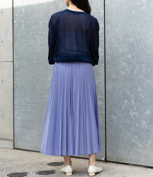 ストライププリーツフレアスカート