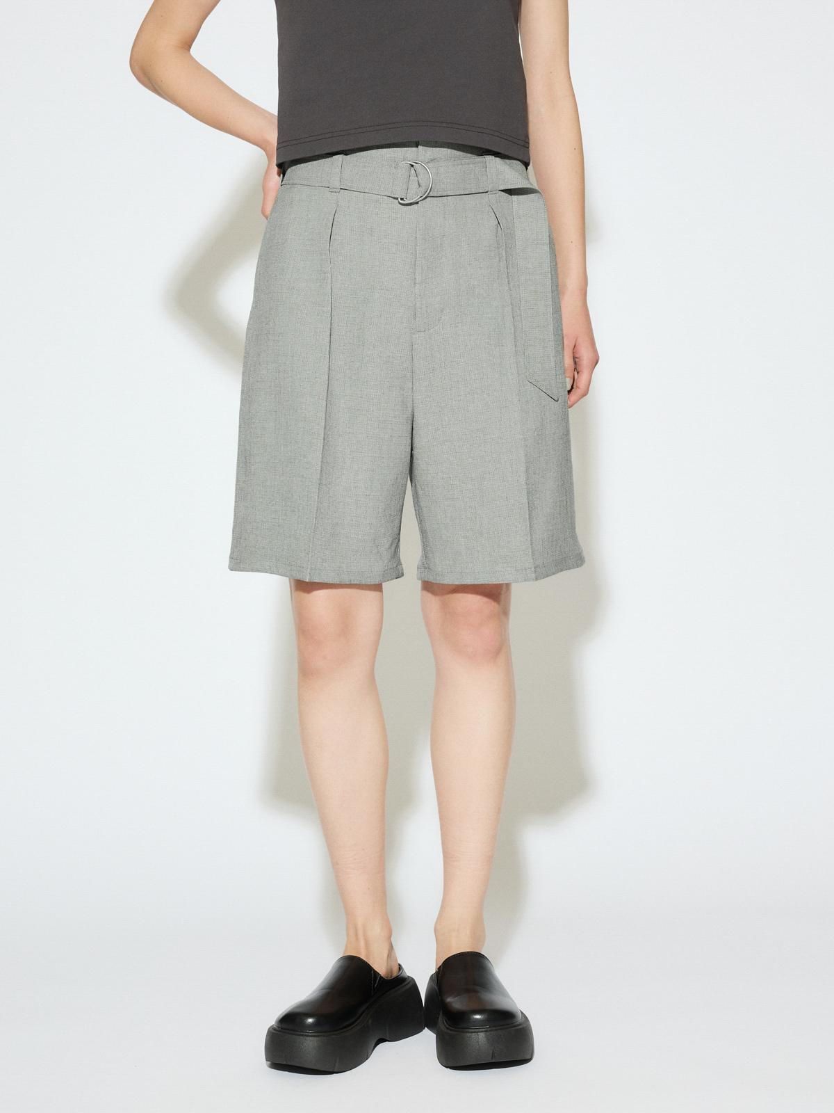 MIDIUMISOLID for Ladies ハイウエストベルト付きショーツ