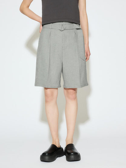 MIDIUMISOLID for Ladies ハイウエストベルト付きショーツ