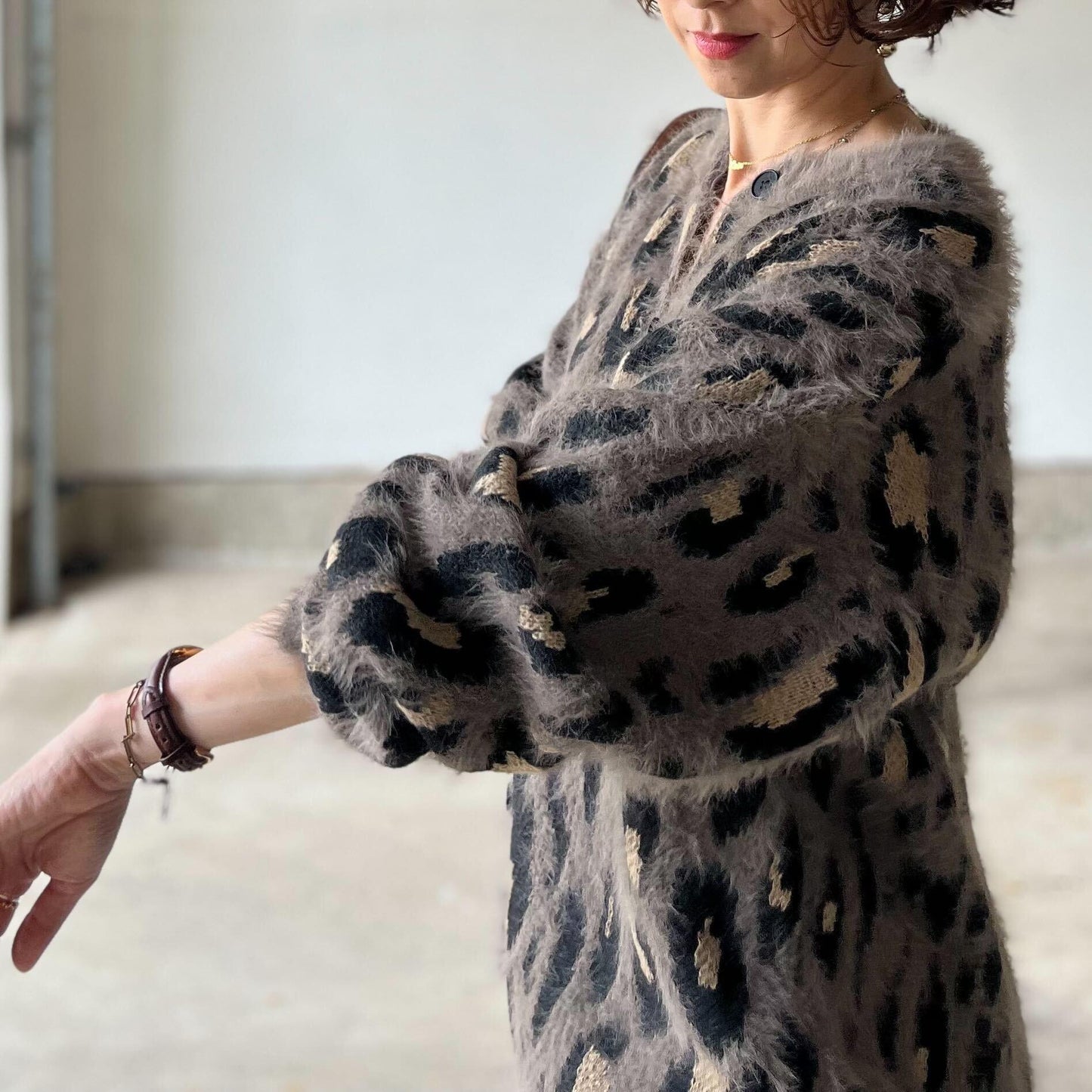 アンゴラレオパードカーディガン